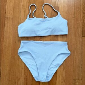 Athleta ice blue pique high waist bikini NEVER WORN Size medium